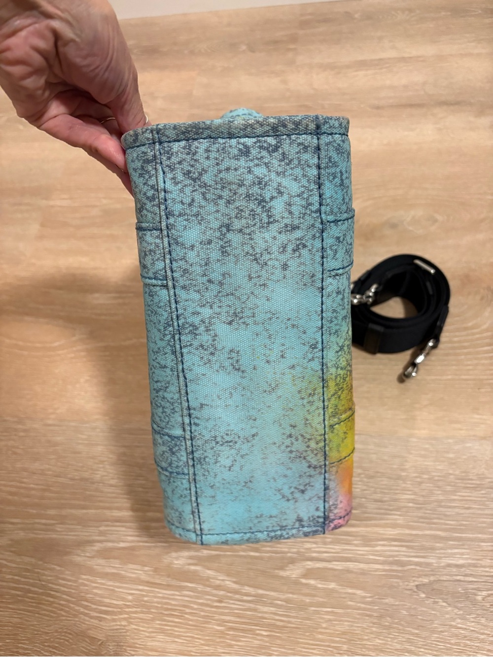 Small Marc Jacobs “Marbled Rainbow w/ Hummingbird” 🌈🪽The Tote Bag - Picture 7 of 10